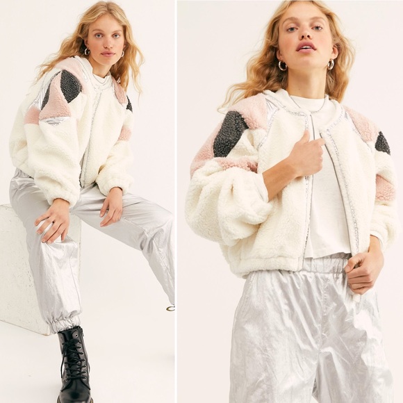 Free People Taurus Plush Color Blocked Jacket - Picture 2 of 10